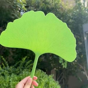 Custom LOGO Portable Ginkgo <b>Leaf</b> Shaped Hand Fan Lightweight Aesthetic Handheld Lucky Fans Outdoor Beach Picnic and Home Decor - Product Image 1
