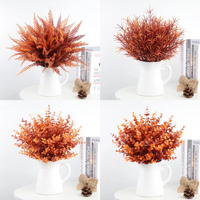 Bouquet de plantes artificielles en plastique, simulation de plantes vertes : Eucalyptus, Herbe persan, Feuille de monnaie, Aiguilles de pin, pour Mariage, Hôtel, Extérieur