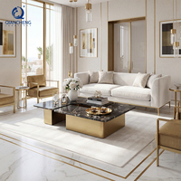 Table basse extensible en marbre onyx naturel, design moderne et unique, mobilier de salon de luxe, portable pour la maison
