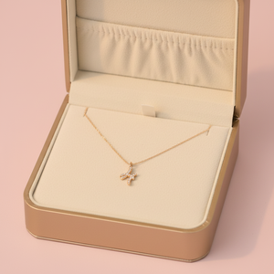 Joyería fina al por mayor de la serie Simple Alphabet de alta calidad, collar con colgante de letra H de oro rosa de 18 quilates con diamante natural real para niñas - Product Image 6