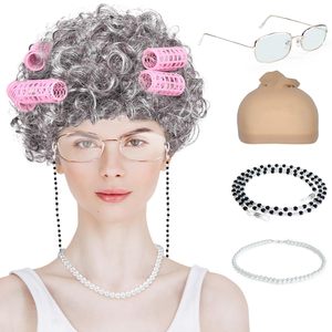 <span class=keywords><strong>Disfraz</strong></span> <span class=keywords><strong>de</strong></span> Peluca <span class=keywords><strong>de</strong></span> Anciana para Mujer, <span class=keywords><strong>Disfraz</strong></span> <span class=keywords><strong>de</strong></span> Abuela, Peluca para Halloween, Cosplay, <span class=keywords><strong>Disfraz</strong></span> Escolar <span class=keywords><strong>de</strong></span> 100 Días para Adultos, Poliéster - Product Image 1