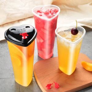 Gobelets en plastique PP jetables à paroi simple moulés par injection avec couvercles, écologiques et biodégradables pour jus de fruits et boissons - Product Image 1