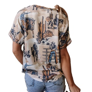 Cowboy Riding Western Top Western Cowboy Print <span class=keywords><strong>T</strong></span>-Shirt <span class=keywords><strong>Utah</strong></span> Graphic Tee Cuffed Sleeve Crewneck <span class=keywords><strong>T</strong></span> Shirt - Product Image 6