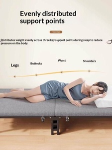 เตียงพับพักกลางวัน เตียงเดี่ยวสำหรับสำนักงาน เตียงเรียบง่ายสำหรับใช้ในบ้าน เตียงเคลื่อนที่สำหรับบ้านเช่า ของใช้สำหรับงีบหลับ แผ่นรองนอนแข็ง คุณภาพดี สำหรับตั้งแคมป์ - Product Image 3