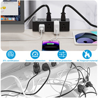 Vente chaude 8-US Power Strip avec 3 USB 1 Type C 18W Socket Clamp pour bureau ou salle de conférence