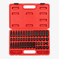 Jeu de douilles à chocs automobiles 48 pièces, entraînement 1/4, métrique et SAE, profondes et standard, 4-15 mm, 3/16-9/16, kit d'outils de réparation pour garage automobile