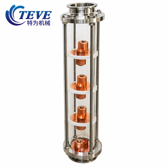 Hot Selling Towin Alcohol Distillation 2in Glass Column with Copper Plate Core for Wine Making
