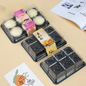 Tùy Chỉnh Pet Sáu Lỗ Vòng Cupcake/Ramekin/Muffin Chủ Nhựa Trong Suốt Cupcake Hộp Với Nắp