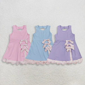 ชุดโยคะเด็กผู้หญิง ชุดเดรสขาสั้นแบบไม่มีแขนสำหรับเด็กเล็ก - Product Image 5