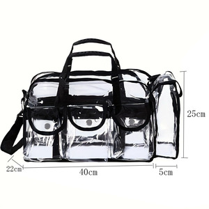 Bolsa de Cosméticos Portátil Tridimensional Transparente de PVC con Cierre, Estuche Plegable para Lápices, Embalaje Duradero Resistente al Agua - Product Image 6