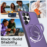 Funda Protectora Magnética 2 en 1 de TPU+PC con 360 Grados de Protección °   Soporte de Anillo Giratorio con Cobertura Total para Samsung Galaxy S26 S25 S24 Ultra