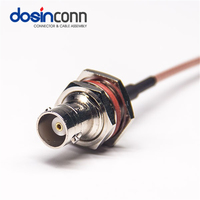 Câble RF RG316 à faible perte 50 Ohms, étanche, BNC femelle traversant le panneau vers SMB femelle coudé, pour antenne