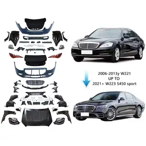 2006-13y S classe W221 até 2021y + W223 S450 Estilo Esporte pára-choques de carro corpo kit auto partes do corpo acessórios para mercedes benz S