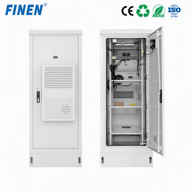 FINEN Brand 19 Inch Outdoor Network Cabinet with Air Conditioner IP65 Weatherproof SECC CE ISO RoHS for Wholesale