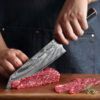 Couteau de Chef de 8 pouces en acier inoxydable, VG10 en acier damas 67 couches couteau de cuisine à dessin Gyuto avec boîte