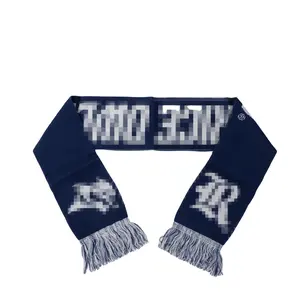 Custom Acrylic Winter Sport Soccer Knitted Football Team Club Scarf Sport Soccer Scarf