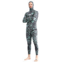 3mm Camouflage Néoprène Split Wetsuit Set Jacket and Trousers for Freediving Spearfishing Cold Water Diving