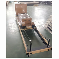 REAP Reformer Pilates Haut de Gamme Pliable en Bois d'Érable Blanc avec Boîte et Planche de Saut pour Studio