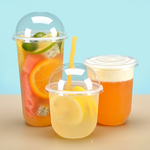 Disposable Single Wall U-Shaped PP <b>Cup</b> 90/95mm Diameter High Permeability <b>Cold</b> Hot Drink Milk Tea Coffee Lemon Customizable Logo - Product Image 4