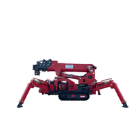 Mini-grue araignée compacte à rotation 360 degrés, flèche télescopique, mobile, pour sites de travail étroits