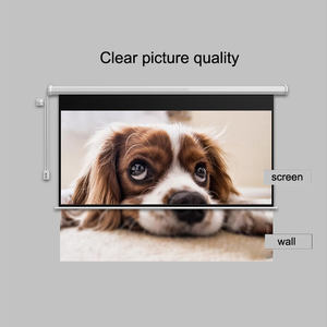 <span class=keywords><strong>Écran</strong></span> de projection <span class=keywords><strong>motorisé</strong></span> électrique en fibre de verre gris de 60 pouces 16:9 à montage mural pour home cinéma - Product Image 6