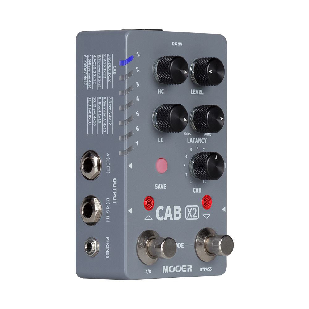 Mooer Cab Guitars Effect Pedal - 14 Presets for Stereo Cabinet