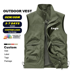 Gilet multi-poches respirant pour homme avec logo personnalisé, <span class=keywords><strong>veste</strong></span> <span class=keywords><strong>sans</strong></span> manches pour sports <span class=keywords><strong>de</strong></span> plein air, gilet <span class=keywords><strong>de</strong></span> pêche pour homme - Product Image 2