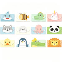 Enveloppes en carton personnalisées avec des dessins animés d'animaux, cartes d'invitation pour fête d'anniversaire d'enfants, papeterie pour la rédaction de lettres, ensemble personnalisé