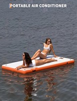 Plateforme flottante gonflable 8x6 pieds, grand ponton pneumatique, surface antidérapante, PVC blanc, capacité 5-10 passagers, 500 kg, pour l'eau