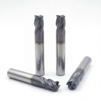 Fraise à 4 dents en carbure de tungstène super dur HRC55-65 avec revêtement AlTiN, diamètre 0,5-12 mm, 10 mm, ODM/OEM pour pièces de moule en acier inoxydable