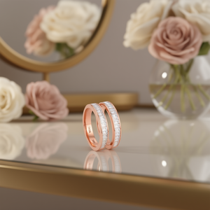 Anello Eternity Miumiu in Oro Rosa con Diamanti Incastonati, Stile Classico Unisex per Fidanzamento - Product Image 2