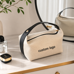 Eco-Friendly Reusable Cosmetics <b>Bag</b> Cotton Zipper Medium Capacity Logo Custom Printing Canvas Makeup <b>Bag</b> - Product Image 3