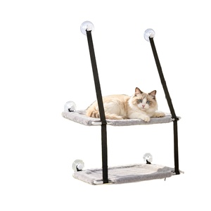 Cama colgante de doble capa con ventosas para gatos, hamaca de pared para gatos, perchas para gatos, suministros transfronterizos para mascotas de invierno - Product Image 1