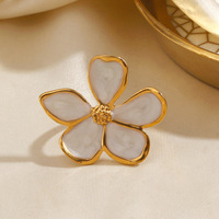 Bague tendance en acier inoxydable plaqué or 18 carats avec motifs cœur, fleur, nœud, étoile de mer, papillon et soleil, pour femme, bijou fantaisie, cadeau tendance