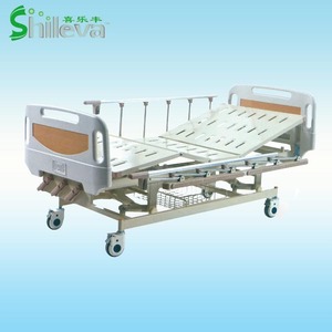 Cama de Hospital Manual Shilleva de Tres Funciones con Respaldo y Reposapiés Ajustables para Cuidado de Pacientes Adultos - Product Image 1