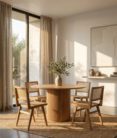 Table à manger ronde en bois de style nordique, dernière conception, haute durabilité, prix de gros pour la maison