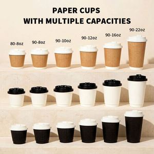 Gobelet en papier à double paroi jetable, imprimé sur mesure, imperméable, écologique, avec revêtement PE et qualité alimentaire - Product Image 5