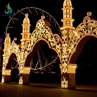 Wasserdichte Kommerzielle Dekorative Outdoor-Metallrahmen Festliche Beleuchtungsskulptur für Ramadan-Laternenfest