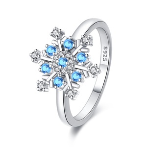 Anillo <span class=keywords><strong>de</strong></span> Circonio Azul con Diseño <span class=keywords><strong>de</strong></span> Copo <span class=keywords><strong>de</strong></span> Nieve, Chapado en Oro <span class=keywords><strong>para</strong></span> <span class=keywords><strong>Mujer</strong></span>, Ajustable, <span class=keywords><strong>de</strong></span> Alta Gama, Diseño Único <span class=keywords><strong>para</strong></span> Toda Ocasión - Product Image 5