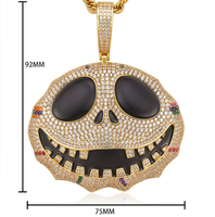 Collier personnalisé avec pendentif Jack en zircon pour Halloween, pour femmes et hommes, en acier inoxydable, bijoux tendance, colliers en zircon Jack