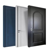 Portes intérieures doubles minimalistes en bois massif avec finition soignée pour chambres d'hôtel, salons, salles de bain et appartements