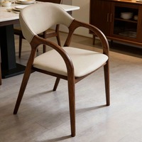 Chaise de salle à manger DISHI moderne en bois massif, confortable, avec accoudoirs et dossier rembourrés, écologique, pour la maison et l'appartement