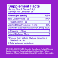 Fabricant OEM de Menthes Énergétiques Haute Concentration, Chewing-gums à la Caféine avec L-Théanine, Vitamines B12 B6, Suppléments Nootropiques, Menthes Énergétiques pour Adultes