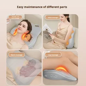 Coussin de massage intelligent à minuterie avec fonction musicale, pression, frottement et pétrissage pour les zones des épaules, du cou et de l'abdomen - Product Image 4