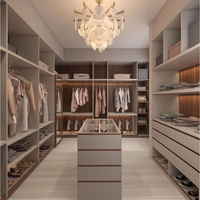 Armoire de style européen, moderne, simple, économique, en bois, pour chambre à coucher, à assembler, avec 2 portes et commode