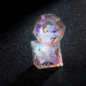 Оптовые полимерные многогранные кубики DND с острыми краями (D4, D6, D8, D10, D12, D20) ручной работы с эффектом фиолетового дыма для <span class=keywords><strong>RPG</strong></span> Dungeons & Dragons - Product Image 5