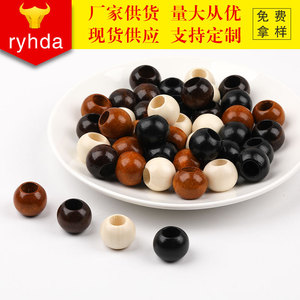 Wood Beads 20mm Round Large Hole For Bracelet Making DIY Craft Jewelry Making Accessories Colored Loose Beads - Product Image 5