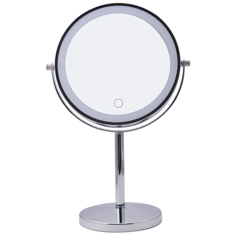 360 Degree Rotating Led Makeup Mirror Circle Mirror Bathroom Small Lighted Led Makeup Mirror With Light