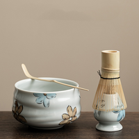Ensemble Matcha japonais classique bol en céramique thé fouet support cuillère à thé accessoires outils pour la cérémonie du thé inspiré de la dynastie Song