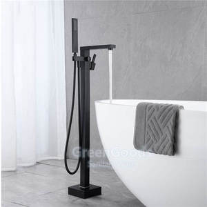 Robinet de baignoire Simple avec douche, nouveauté, porte-clés en Nickel brossé noir, amovible sur pied, Simple - Product Image 2